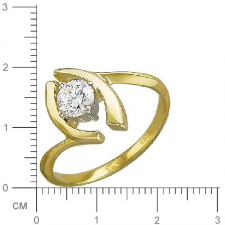 Кольцо с 1 бриллиантом из комбинированного золота 750 пробы (арт. 300899)