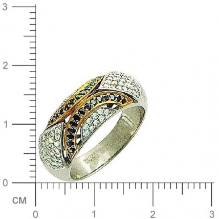 Кольцо с 110 бриллиантами из комбинированного золота 750 пробы (арт. 300914)