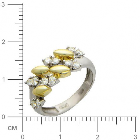 Кольцо с 12 бриллиантами из комбинированного золота 750 пробы (арт. 300915)