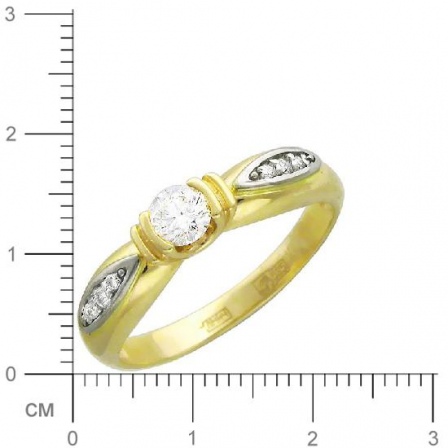Кольцо с 7 бриллиантами из комбинированного золота 750 пробы (арт. 300940)