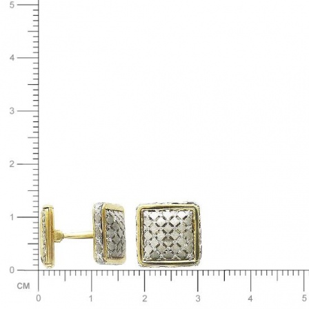Запонки с 102 бриллиантами из комбинированного золота 750 пробы (арт. 301083)