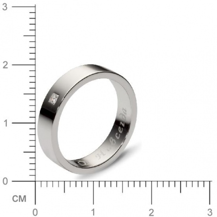 Кольцо с 1 бриллиантом из белого золота  (арт. 301117)
