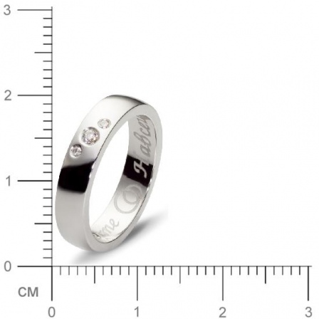 Кольцо с 3 бриллиантами из белого золота (арт. 301143)