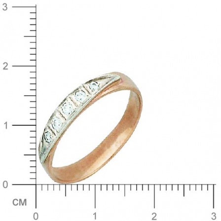 Кольцо с 5 бриллиантами из комбинированного золота  (арт. 301160)