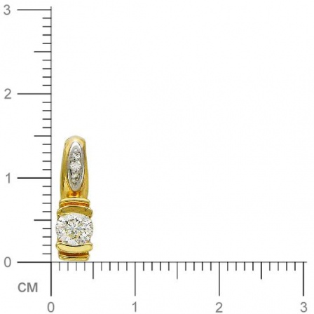 Подвеска с 4 бриллиантами из комбинированного золота 750 пробы (арт. 301401)