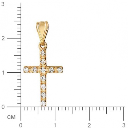 Крестик с 11 бриллиантами из красного золота  (арт. 301403)