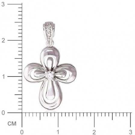 Крестик с 4 бриллиантами из белого золота  (арт. 301410)