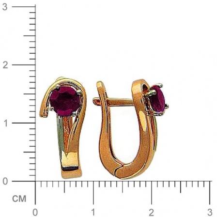 Серьги с 2 рубинами из комбинированного золота  (арт. 301517)