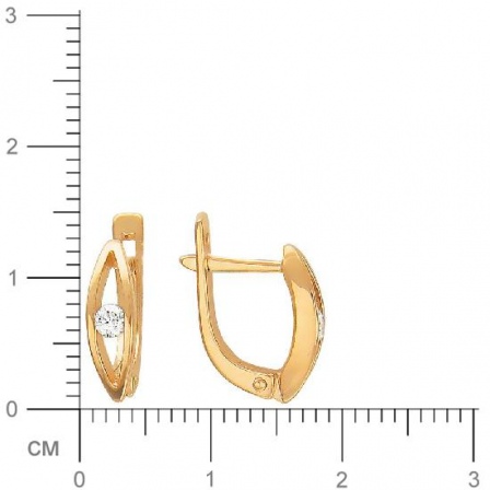 Серьги с 2 бриллиантами из красного золота  (арт. 301555)