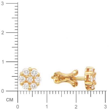 Серьги с 14 бриллиантами из красного золота  (арт. 301627)