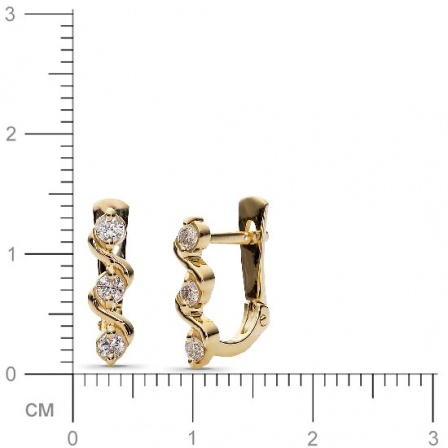 Серьги с 6 бриллиантами из жёлтого золота  (арт. 301768)