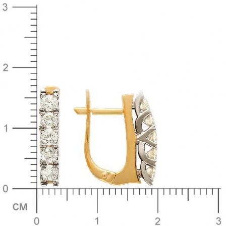 Серьги с 10 бриллиантами из комбинированного золота  (арт. 301902)