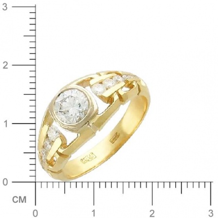Кольцо с 9 бриллиантами из комбинированного золота 750 пробы (арт. 302190)