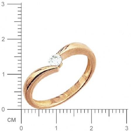 Кольцо с 1 бриллиантом из красного золота  (арт. 302258)