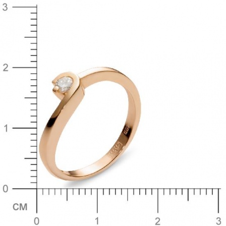 Кольцо с 1 бриллиантом из красного золота  (арт. 302261)