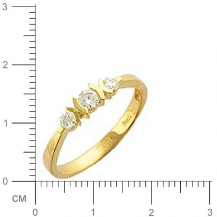 Кольцо с 3 бриллиантами из красного золота  (арт. 302270)