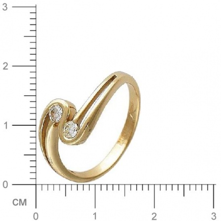 Кольцо с 2 бриллиантами из красного золота  (арт. 302276)