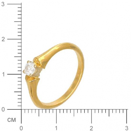 Кольцо с 1 бриллиантом из комбинированного золота  (арт. 302373)