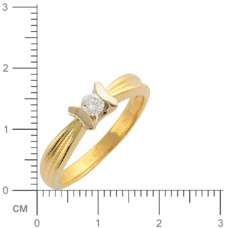 Кольцо с 1 бриллиантом из комбинированного золота  (арт. 302386)