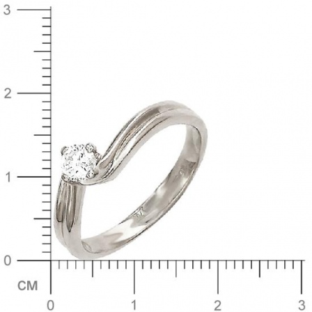 Кольцо с 1 бриллиантом из белого золота 750 пробы (арт. 302395)