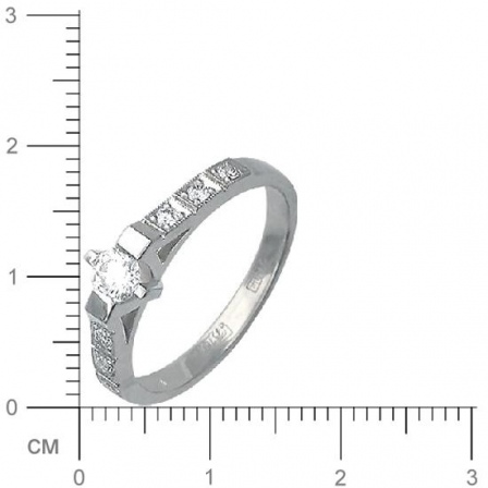 Кольцо с 7 бриллиантами из белого золота 750 пробы (арт. 302398)
