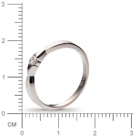 Кольцо с 1 бриллиантом из белого золота 750 пробы (арт. 302412)