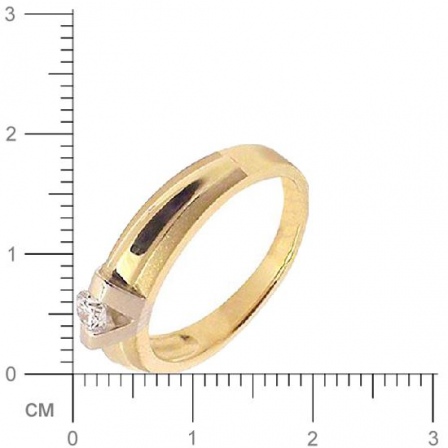 Кольцо с 1 бриллиантом из комбинированного золота 750 пробы (арт. 302424)