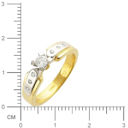 Кольцо с 7 бриллиантами из комбинированного золота 750 пробы (арт. 302429)