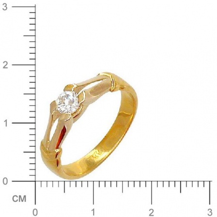 Кольцо с 1 бриллиантом из комбинированного золота 750 пробы (арт. 302435)