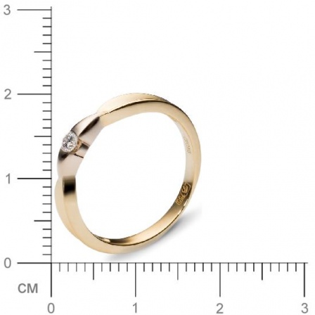 Кольцо с 1 бриллиантом из комбинированного золота 750 пробы (арт. 302468)