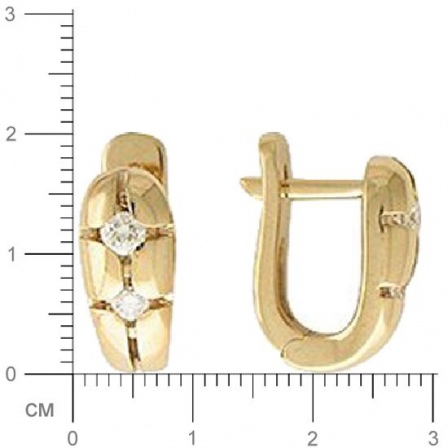 Серьги с 4 бриллиантами из красного золота  (арт. 302511)