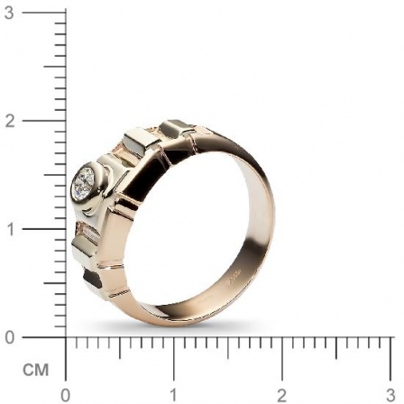 Кольцо с 1 бриллиантом из комбинированного золота  (арт. 302623)