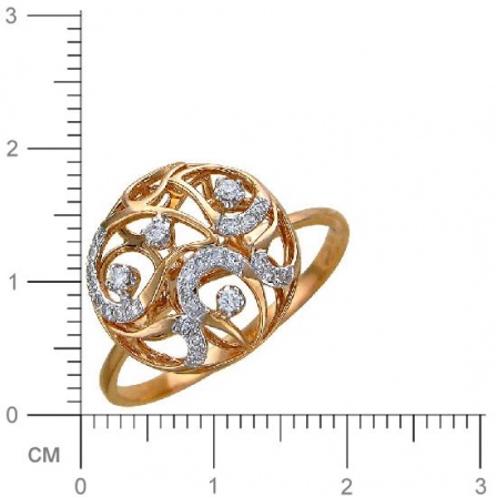 Кольцо с 27 бриллиантами из красного золота  (арт. 302639)
