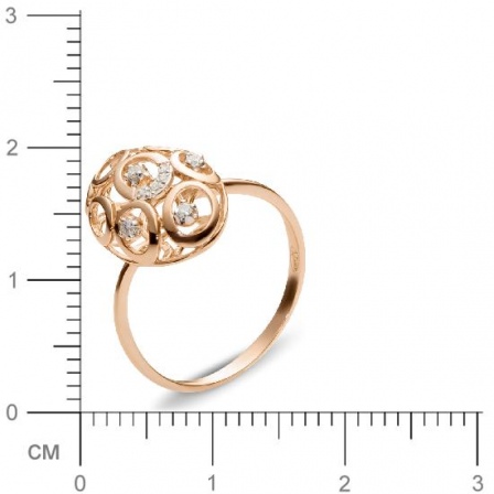 Кольцо с 8 бриллиантами из красного золота  (арт. 302641)