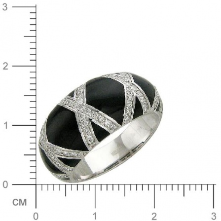 Кольцо с 93 бриллиантамиэмалью из белого золота  (арт. 302796)