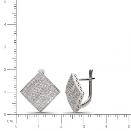 Серьги с 210 бриллиантами из белого золота  (арт. 302888)