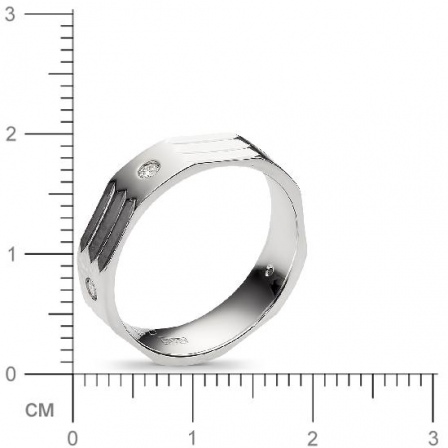 Кольцо с 5 бриллиантами из белого золота  (арт. 303382)