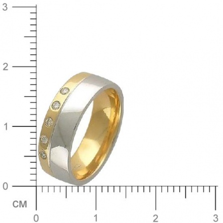Кольцо с 5 бриллиантами из комбинированного золота  (арт. 303388)