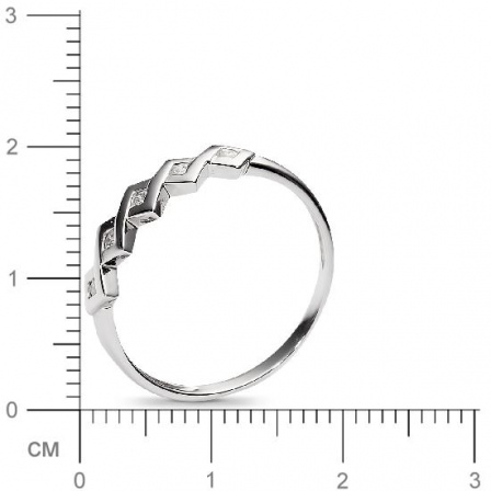 Кольцо с 5 бриллиантами из белого золота  (арт. 303926)