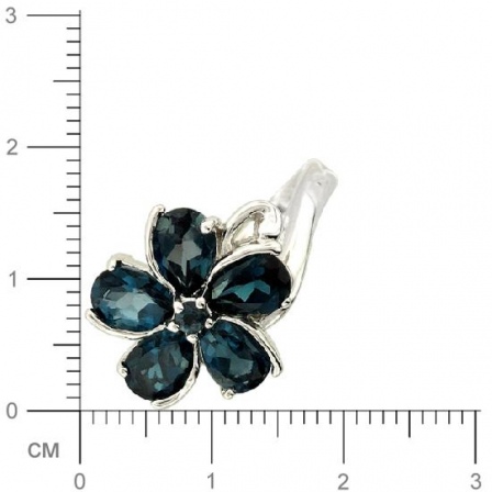 Кольцо цветок с топазом из серебра (арт. 314445)