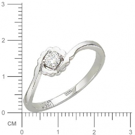 Кольцо с бриллиантом из белого золота (арт. 315027)
