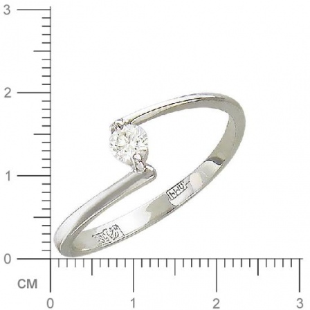 Кольцо с бриллиантом из белого золота (арт. 315031)