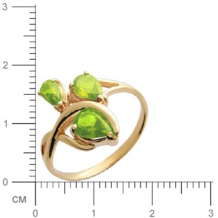 Кольцо с хризолитом из красного золота (арт. 315164)