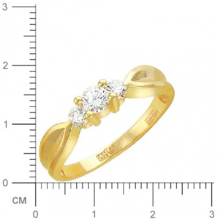 Кольцо с бриллиантом из желтого золота 750 пробы (арт. 316075)