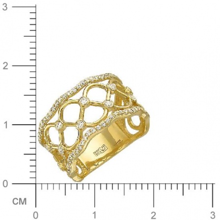 Кольцо с фианитами из желтого золота (арт. 316104)