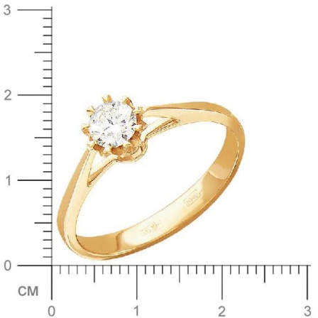 Кольцо с бриллиантом из красного золота (арт. 316350)