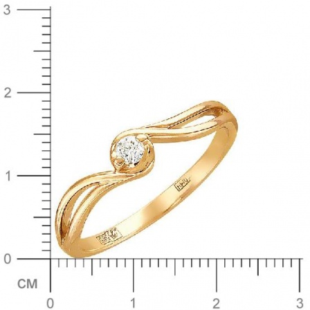 Кольцо с бриллиантом из красного золота (арт. 316454)