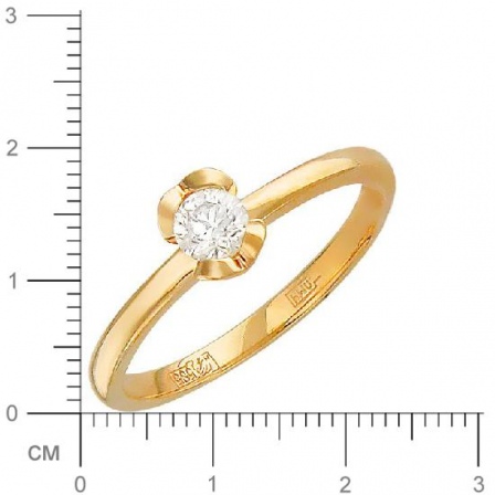 Кольцо с бриллиантом из красного золота (арт. 316456)