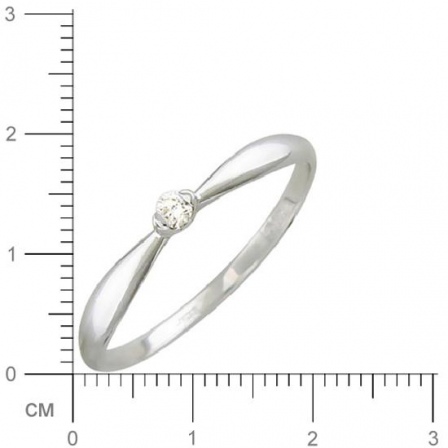 Кольцо с бриллиантом из белого золота (арт. 316488)