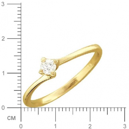 Кольцо с бриллиантом из желтого золота (арт. 316498)